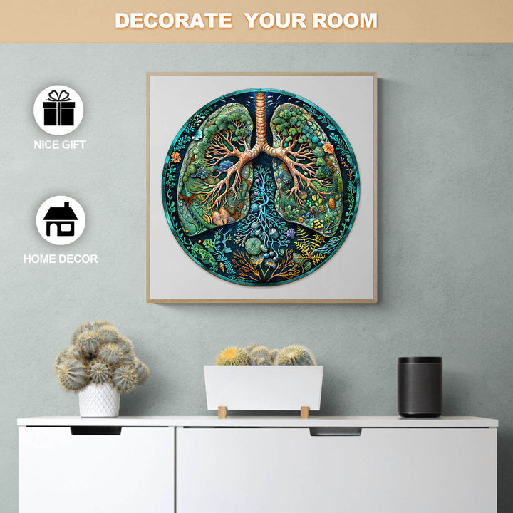 Breath of Nature wooden jigsaw puzzle artwork showcasing intricate tree and nature design, perfect for home decor.