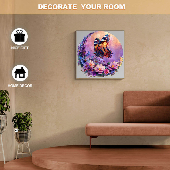 Beautiful Butterfly and Moon-1 jigsaw puzzle for decoration and mind games, perfect as a gift for puzzle lovers.