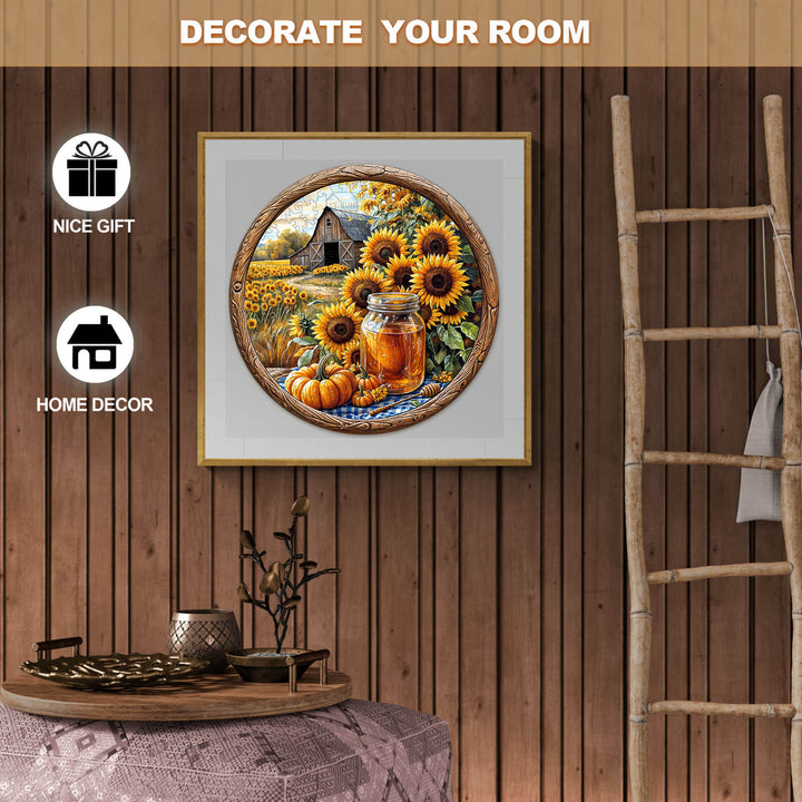 Framed sunflower art for home decor; perfect gift to enhance any room's aesthetic.