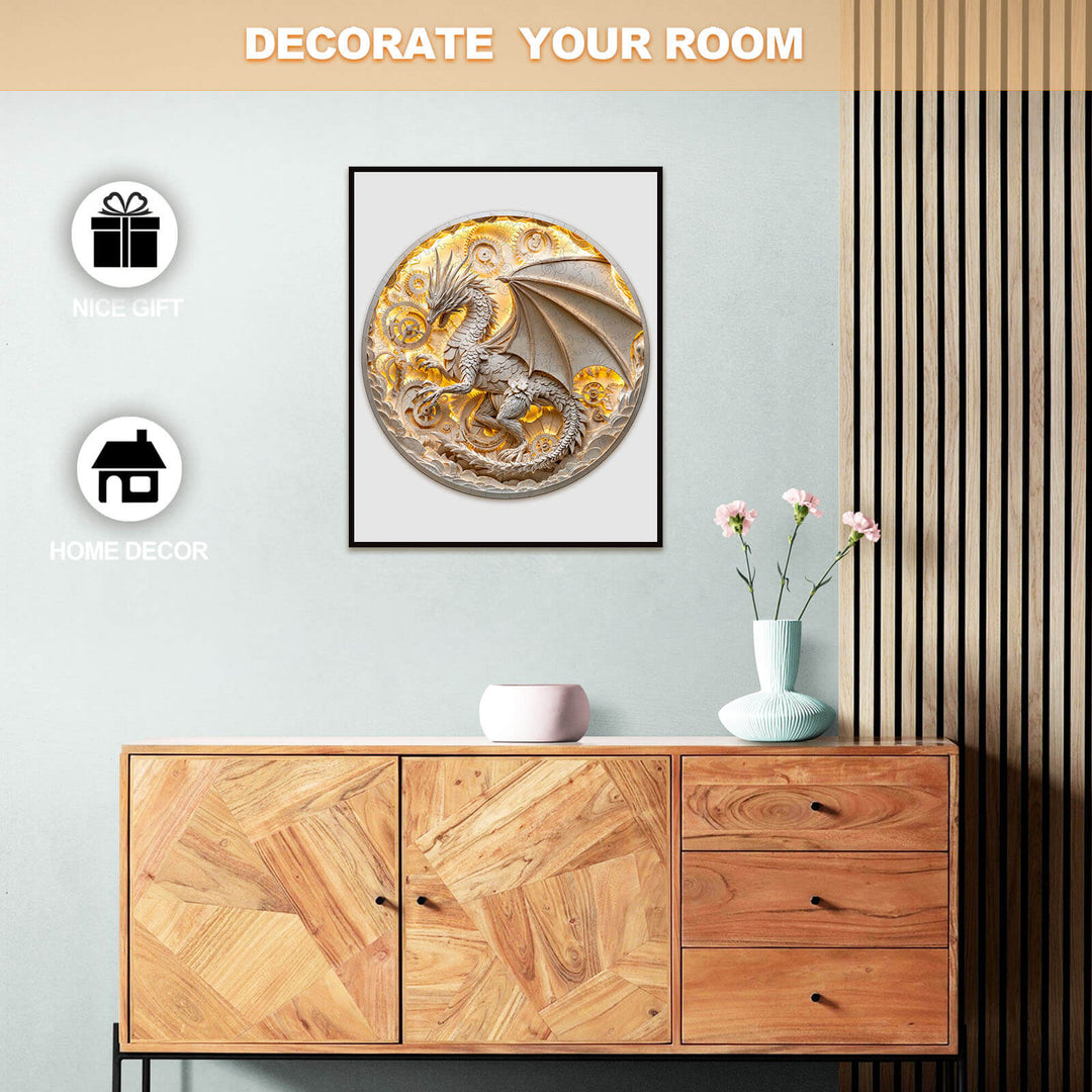 3D paper dragon Wooden Jigsaw Puzzle