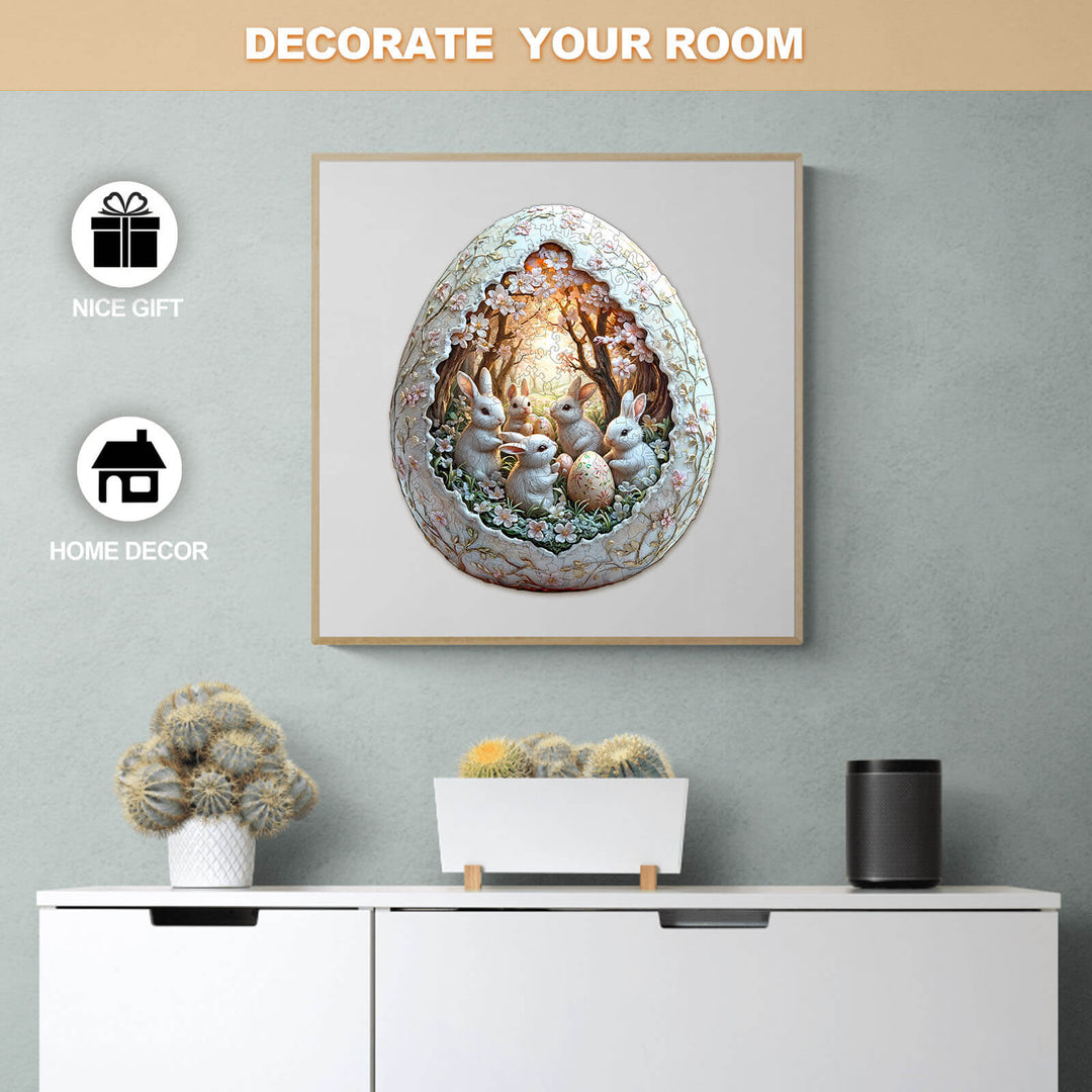 3D Eggshell world Easter-2 wooden jigsaw puzzle for home decor, perfect as a gift to enhance your room's aesthetics.