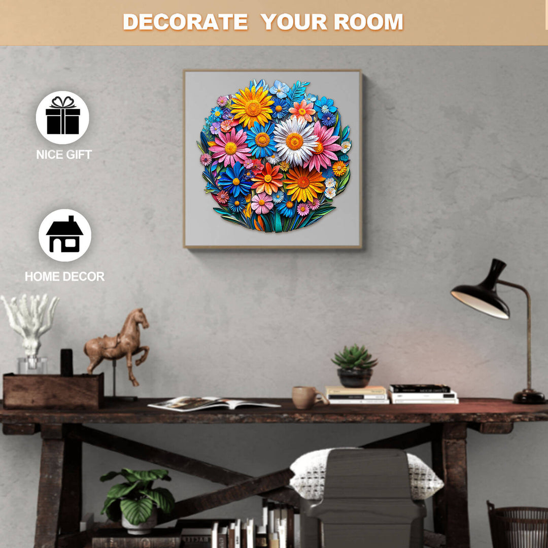 Paper flower Wooden Jigsaw Puzzle