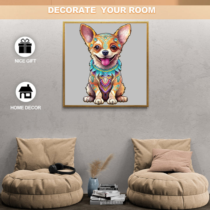 Happy Chihuahua Wooden Jigsaw Puzzle