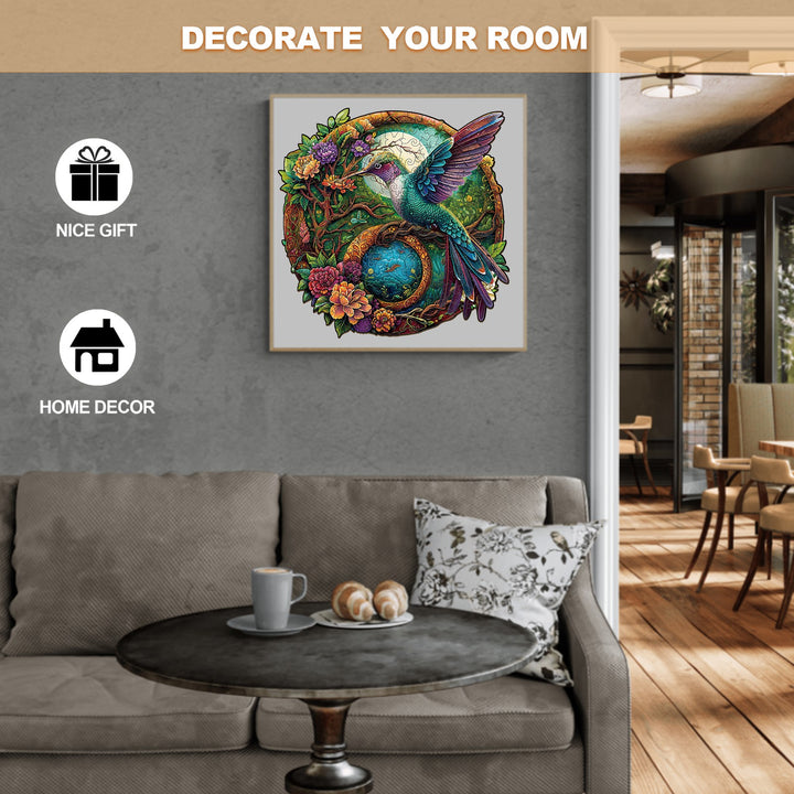 Yin Yang Hummingbird-2 Wooden Jigsaw Puzzle