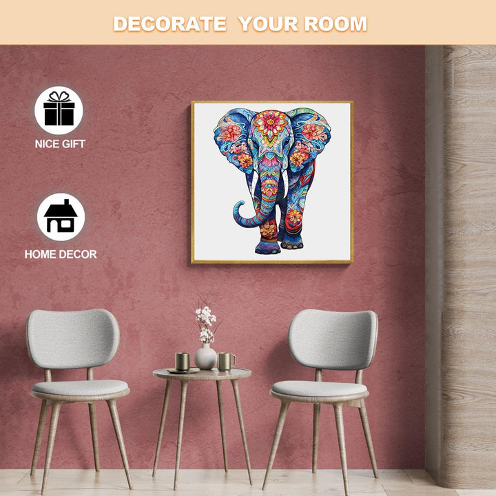 Blue Elephant Wooden Jigsaw Puzzle