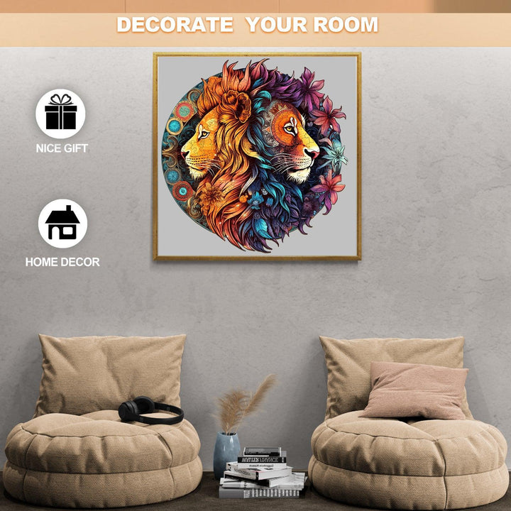 Yin-Yang Lion 2 Wooden Jigsaw Puzzle