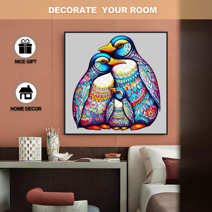 Penguin Family - 2 Wooden Jigsaw Puzzle