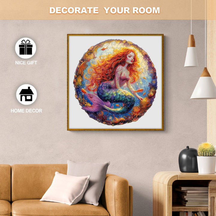 Elegant Mermaid Wooden Jigsaw Puzzle