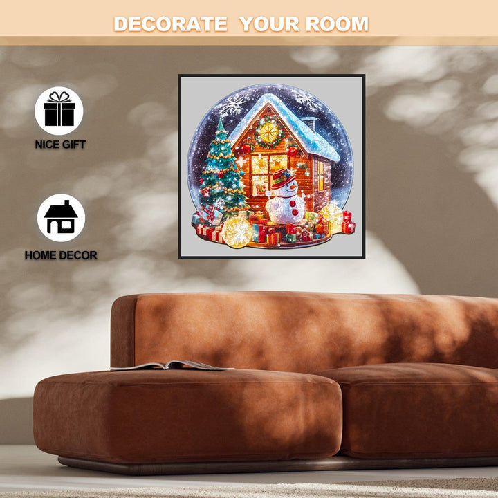 Christmas Cottage Wooden Jigsaw Puzzle