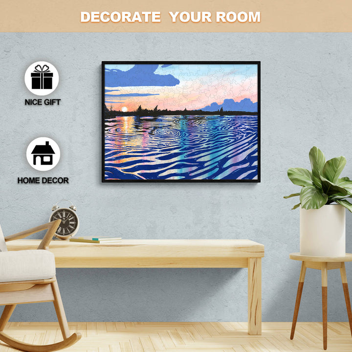 Colorful abstract painting 'Black Rapids View' by Sarah Bradfield, perfect for home decor and thoughtful gifts.