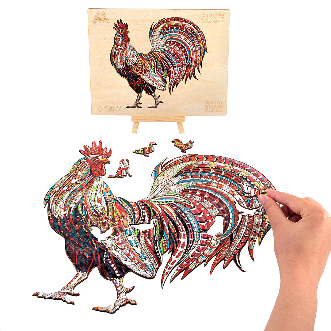 Strong Rooster Wooden Jigsaw Puzzle