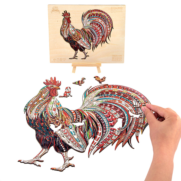Strong Rooster Wooden Jigsaw Puzzle