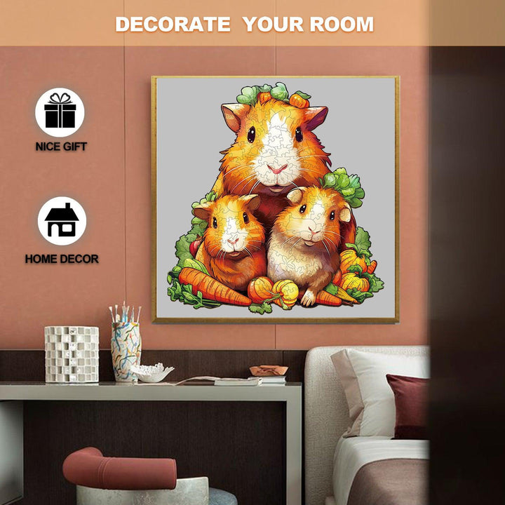 Guinea Pig Family Wooden Jigsaw Puzzle