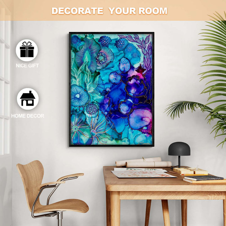 Colorful abstract art print by Amy Tieman, perfect for home decor and as a thoughtful gift to decorate your room.