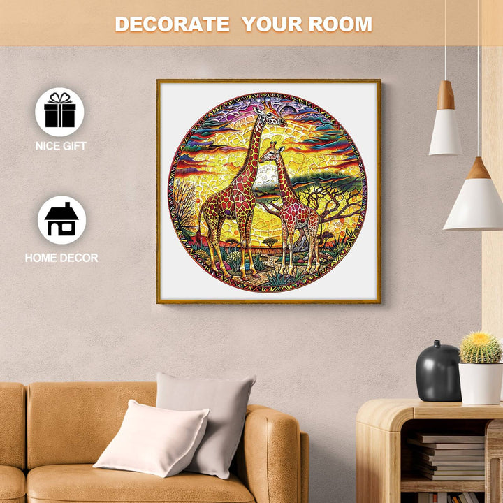 Colorful giraffe wall art, perfect for home decor and as a thoughtful gift to enhance your living space.