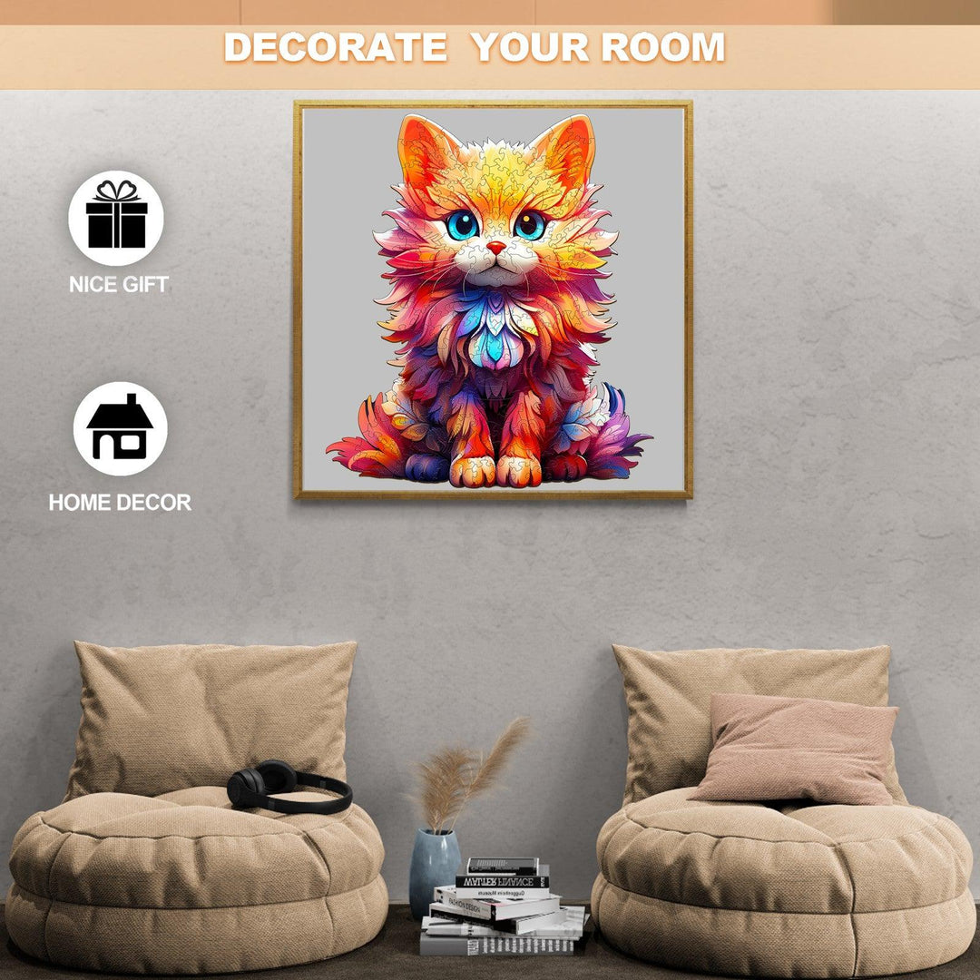 Docile Cat Wooden Jigsaw Puzzle