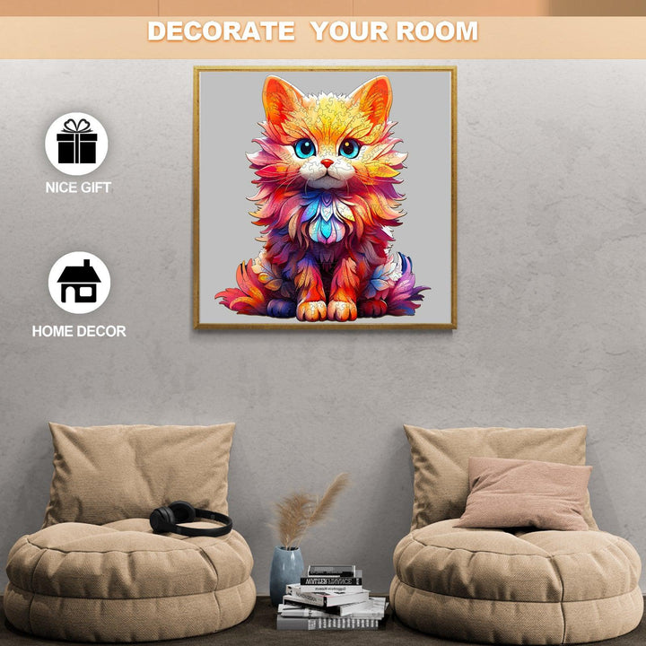 Docile Cat Wooden Jigsaw Puzzle
