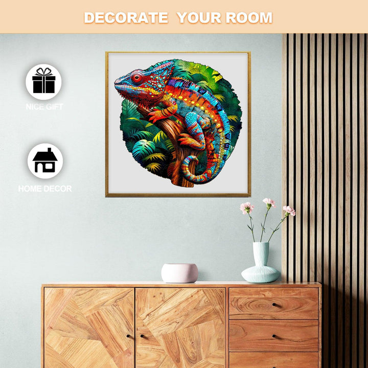 Forest Chameleon Wooden Jigsaw Puzzle