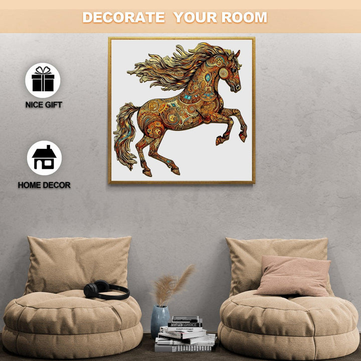 Galloping Horse Wooden Jigsaw Puzzle