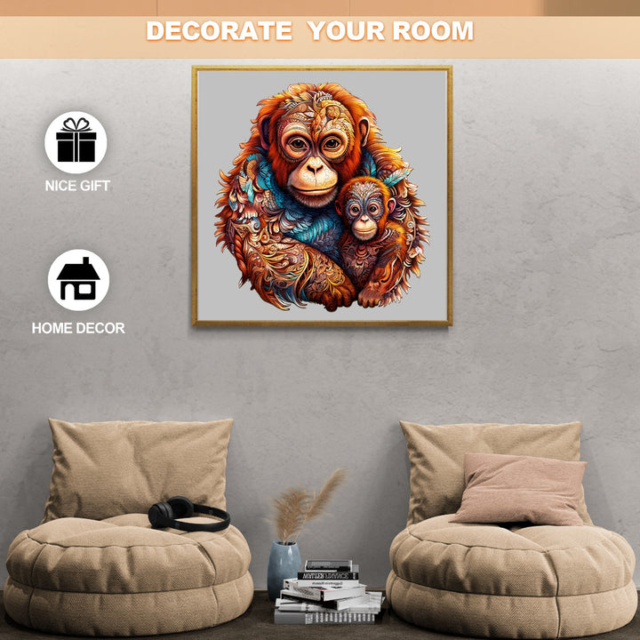 Orangutan Family Wooden Jigsaw Puzzle