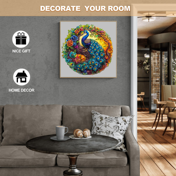 Charming Peacock Wooden Jigsaw Puzzle