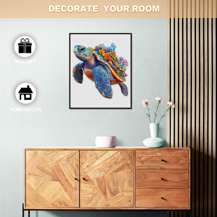 Colorful turtle wall art in a modern home decor setting, perfect for decoration and gifting.