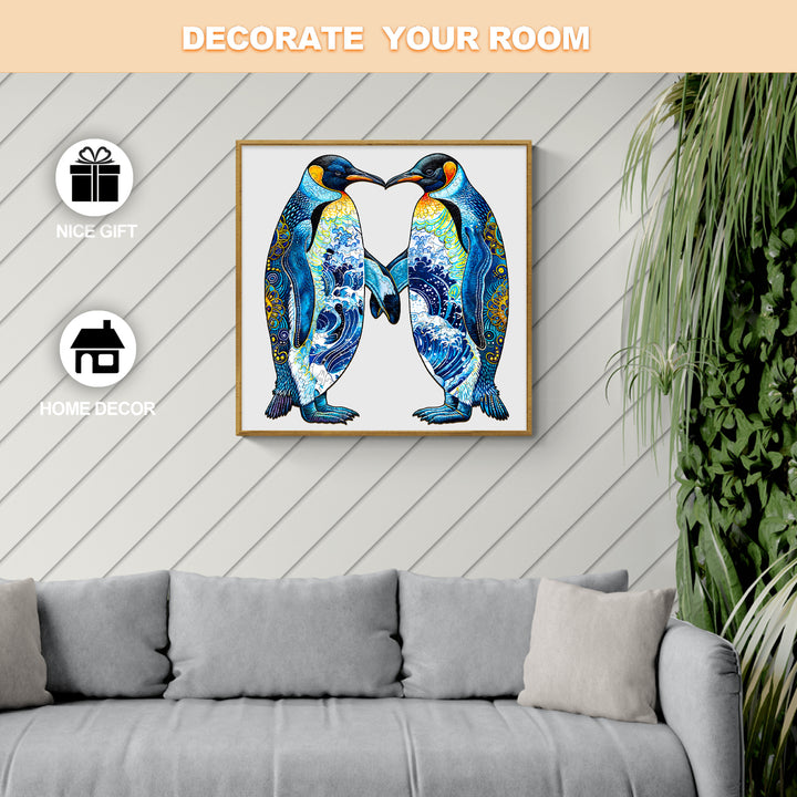 Couple Penguins Wooden Jigsaw Puzzle