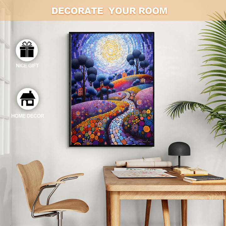Colorful landscape artwork by Pietro Gallo, perfect for home decor and unique gift ideas.