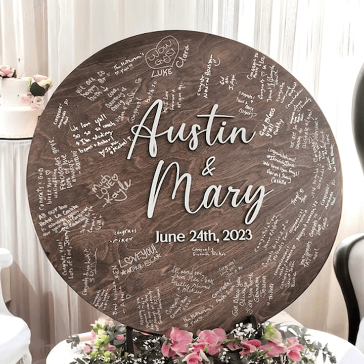 Tableau d'inscription personnalisé pour les invités de mariage