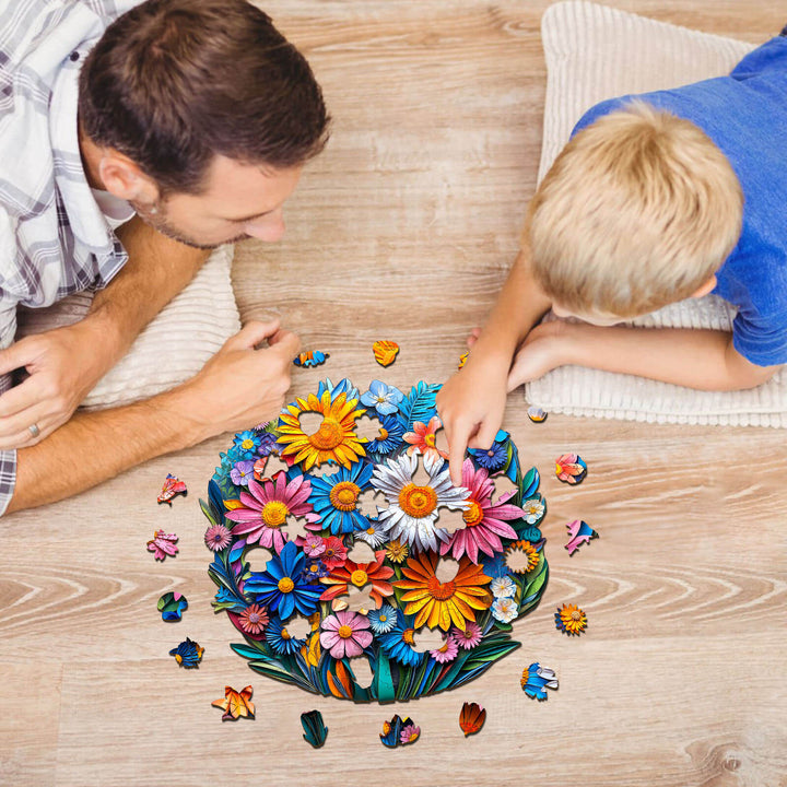 Paper flower Wooden Jigsaw Puzzle
