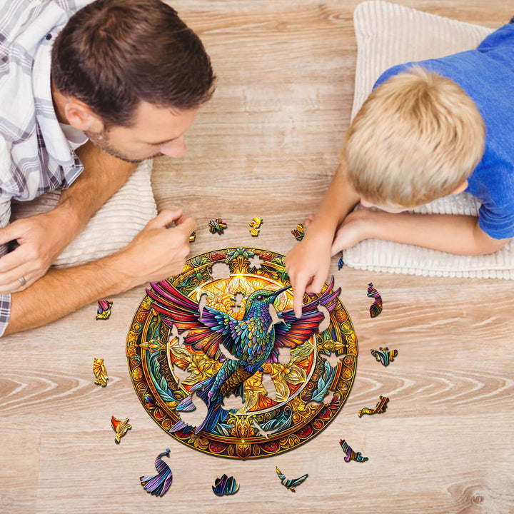 Puzzle en bois vintage colibri-2