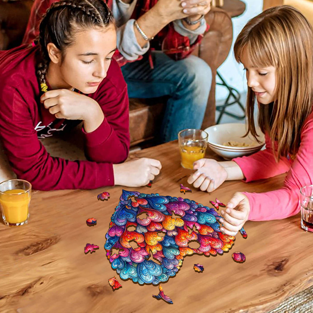 Colorful heart Wooden Jigsaw Puzzle