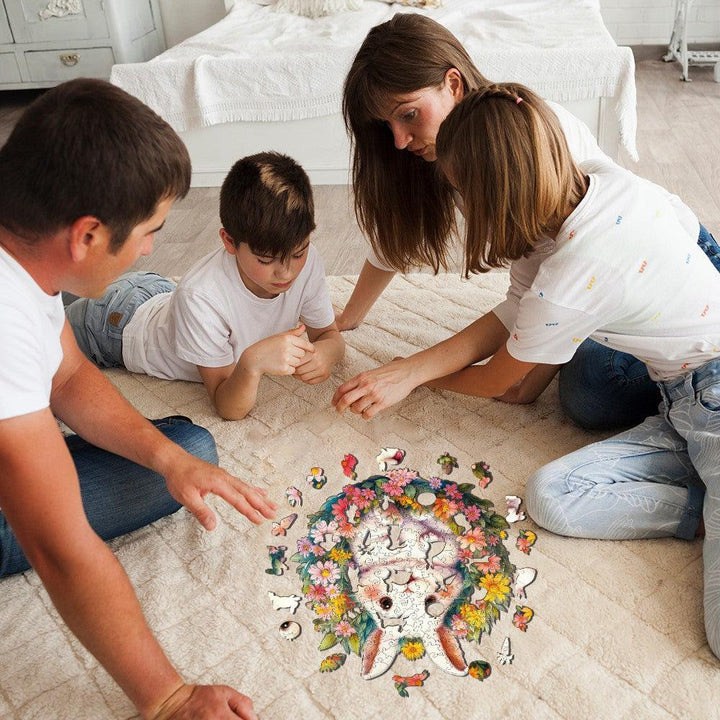 Fluffy Rabbit Wooden Jigsaw Puzzle