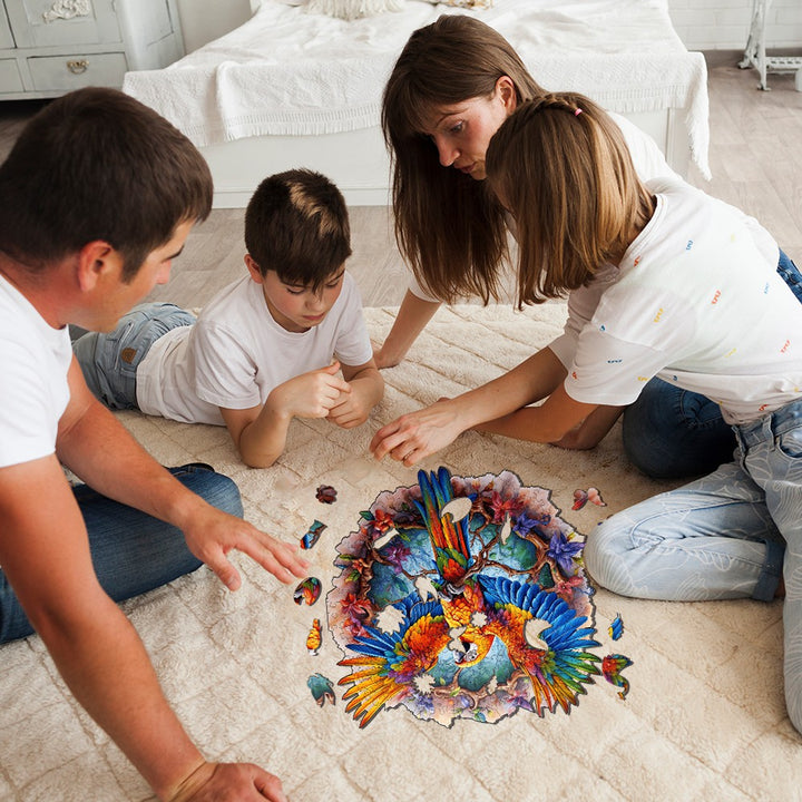 Lively Parrot Wooden Jigsaw Puzzle