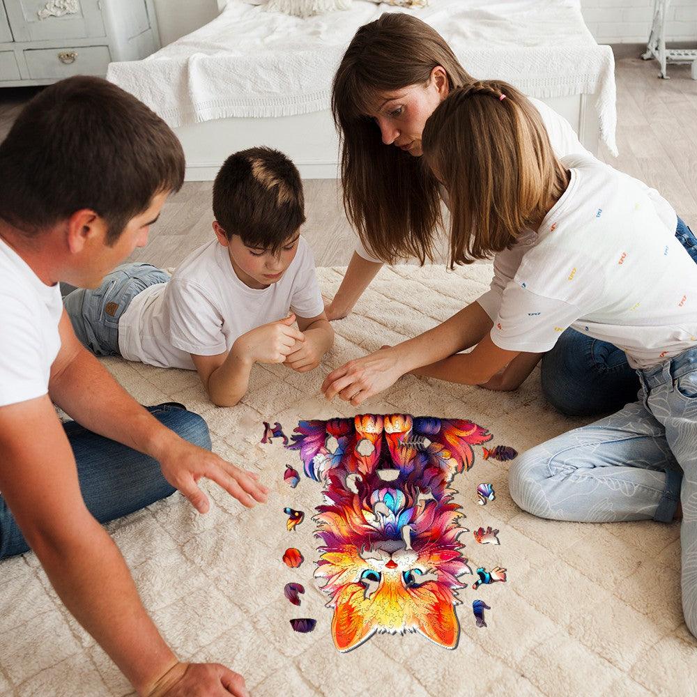 Docile Cat Wooden Jigsaw Puzzle