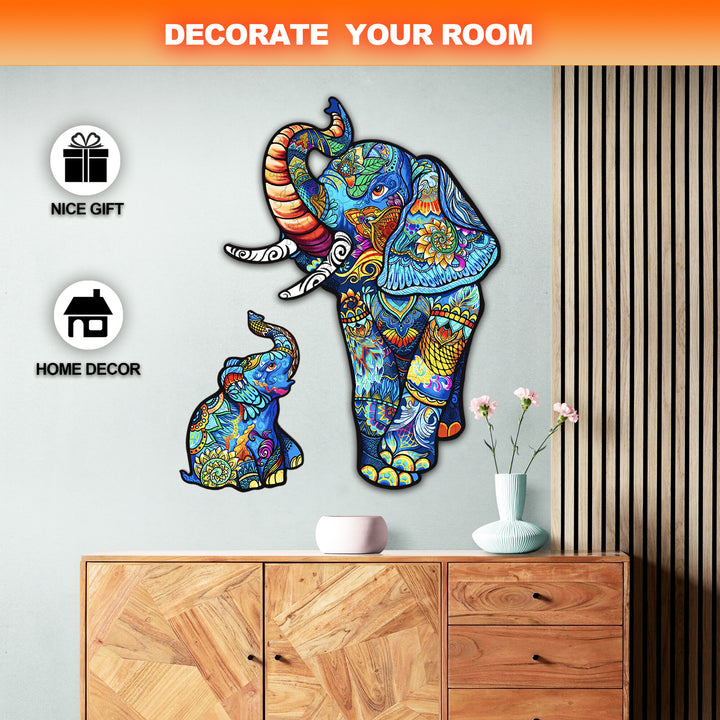 Elephant Family Wooden Jigsaw Puzzle
