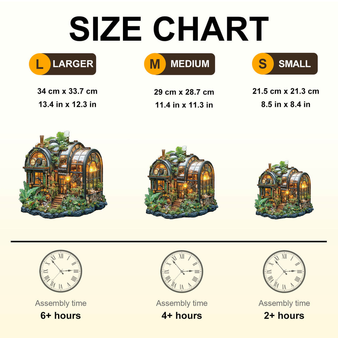 Steampunk greenhouse Wooden Jigsaw Puzzle