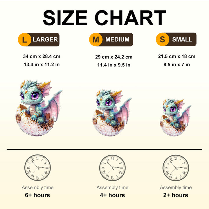 Cute baby dragon Wooden Jigsaw Puzzle