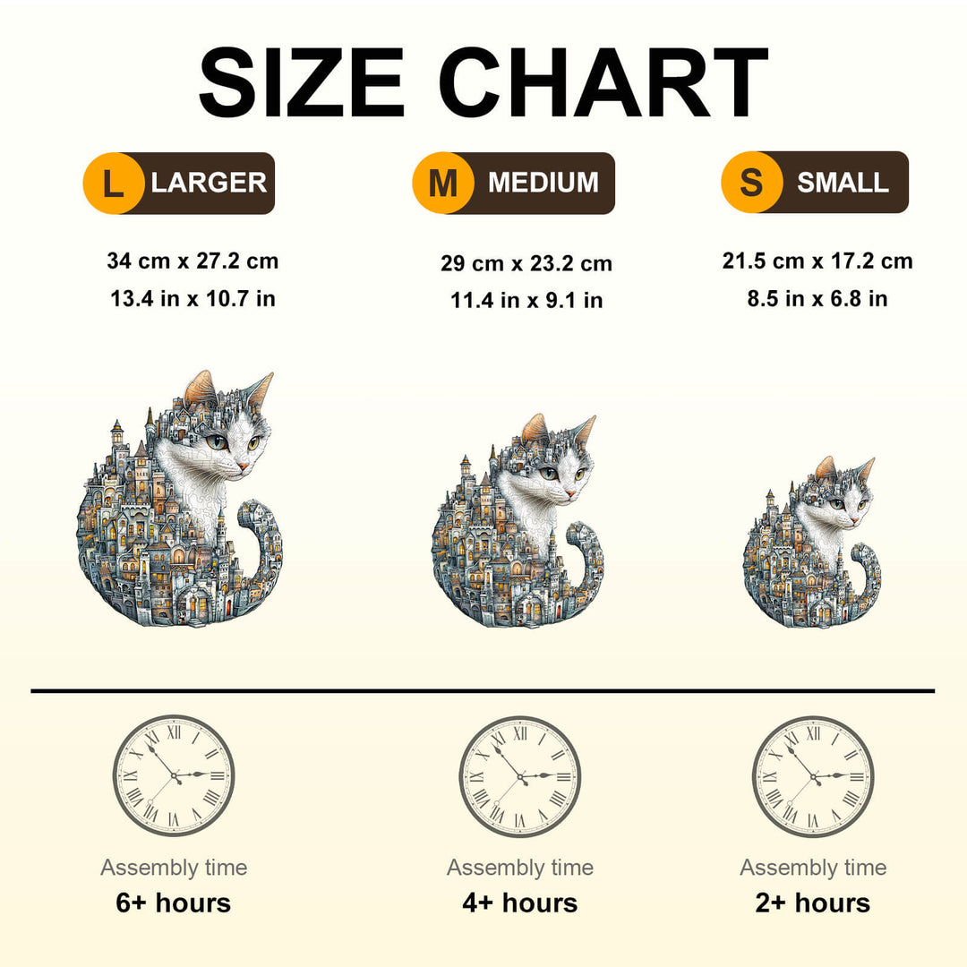 City of Cats Wooden Jigsaw Puzzle