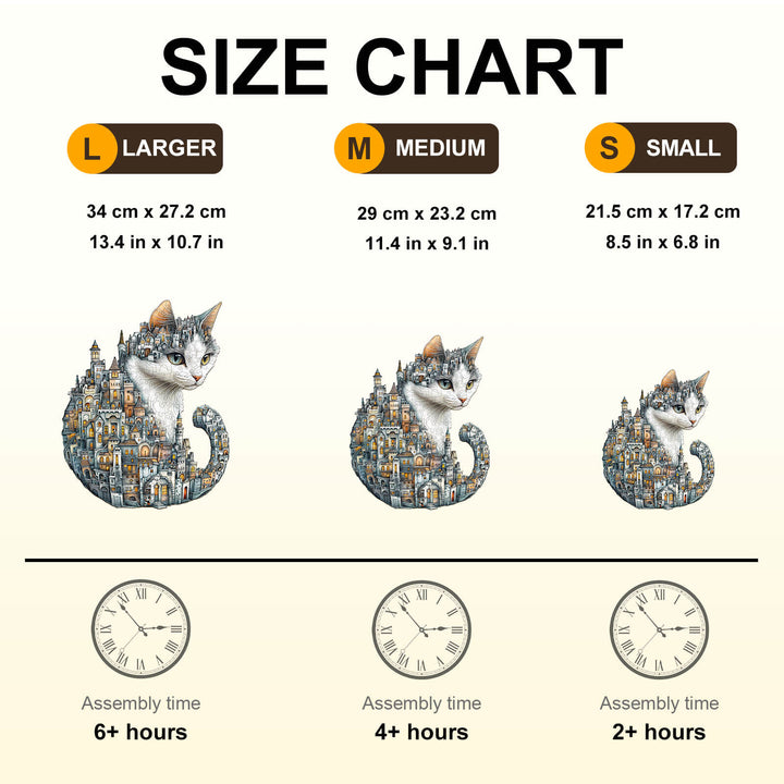 City of Cats Wooden Jigsaw Puzzle