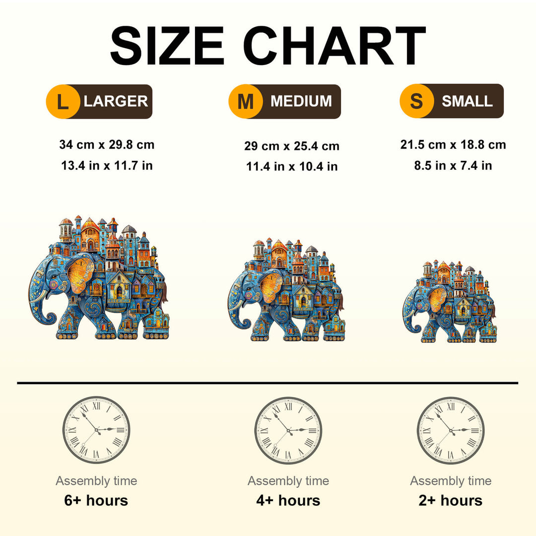Rompecabezas de madera de elefante para la casa