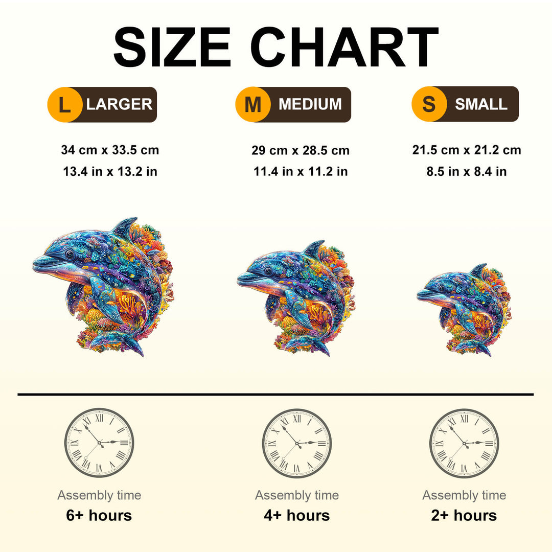 Bubble dolphin Wooden Jigsaw Puzzle