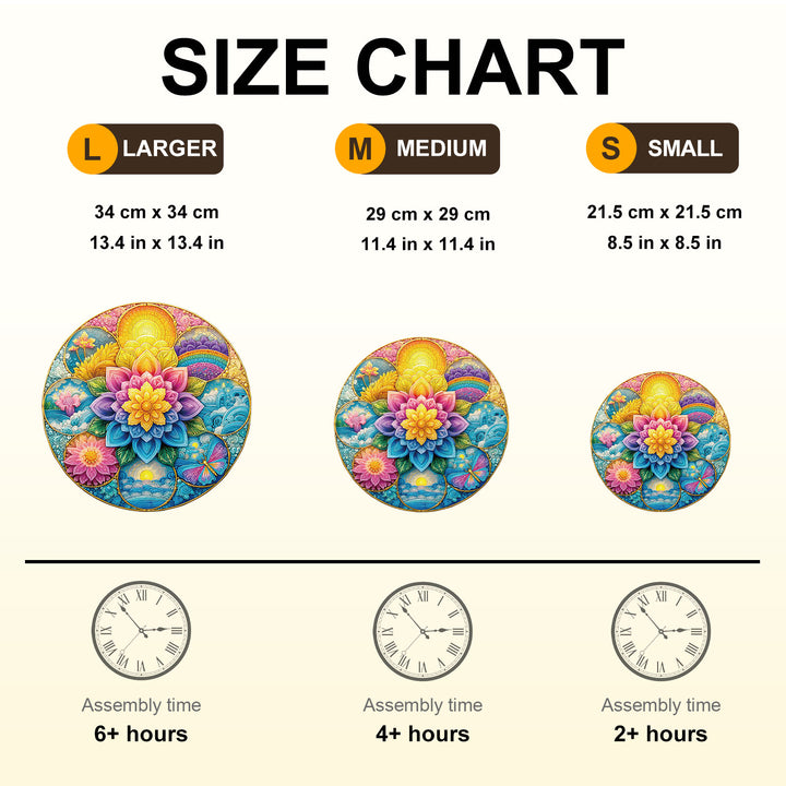 Colorful Mandala Wooden Jigsaw Puzzle