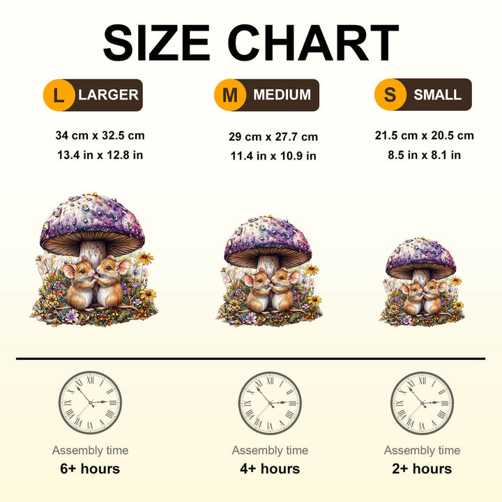 Mäuse und Pilze Holz-Puzzle