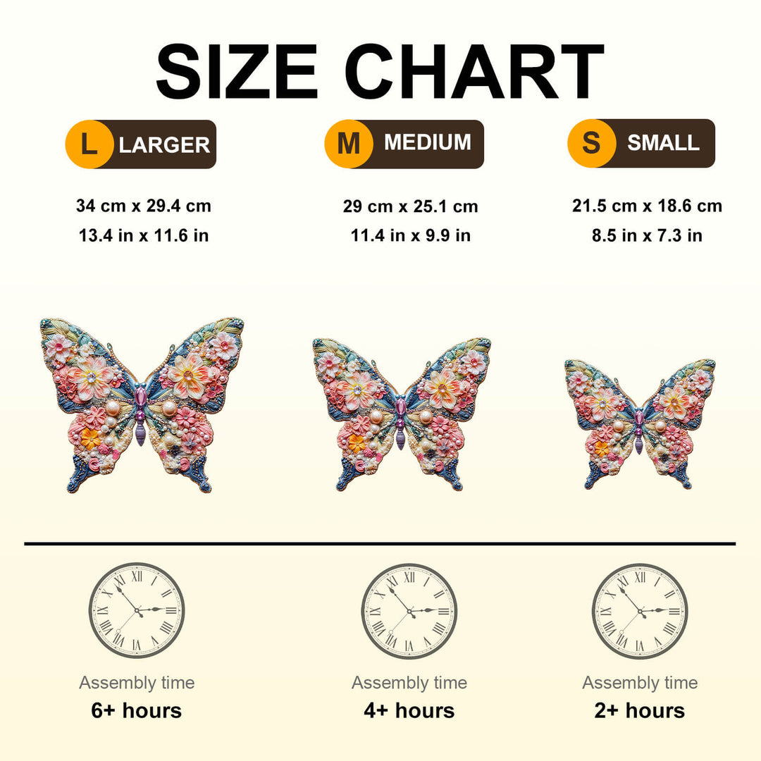 Rompecabezas de madera en forma de mariposa para joyería