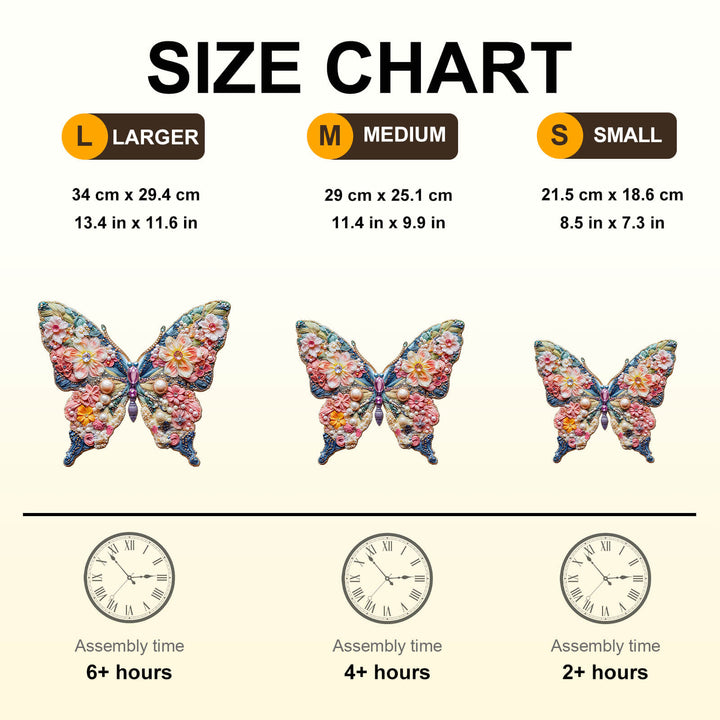 Rompecabezas de madera en forma de mariposa para joyería