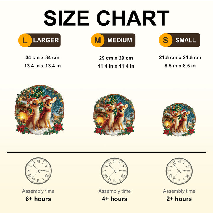 Christmas Deer Combination Wooden Jigsaw Puzzle