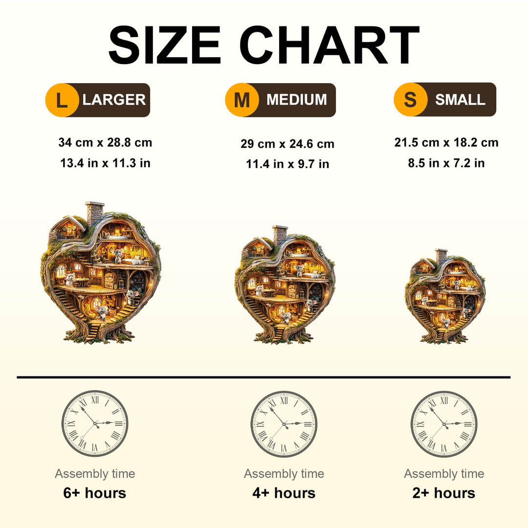 Puzzle en bois Maison Arbre de Cœur