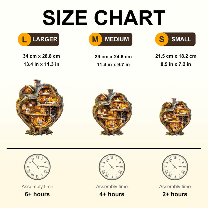 Puzzle en bois Maison Arbre de Cœur