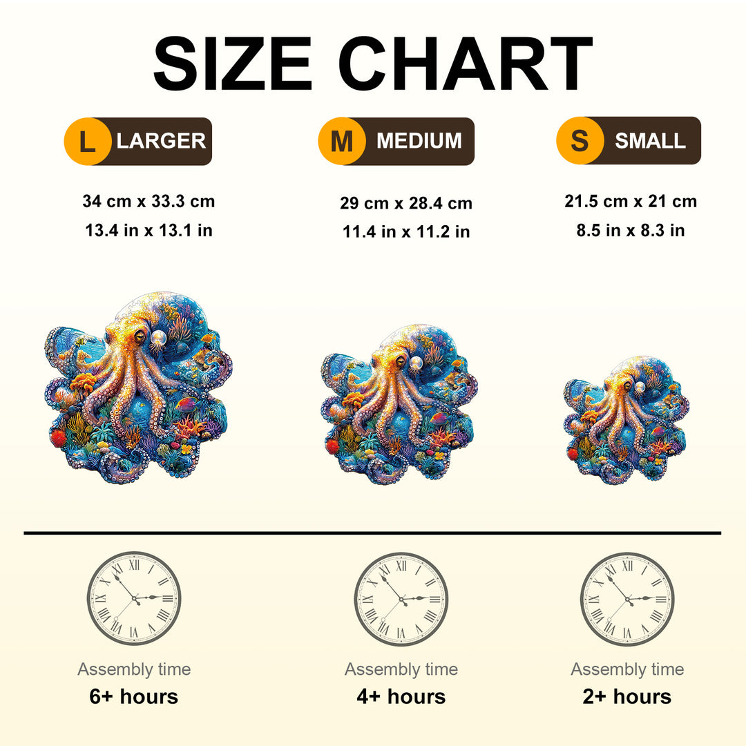 Underwater world-octopus Wooden Jigsaw Puzzle